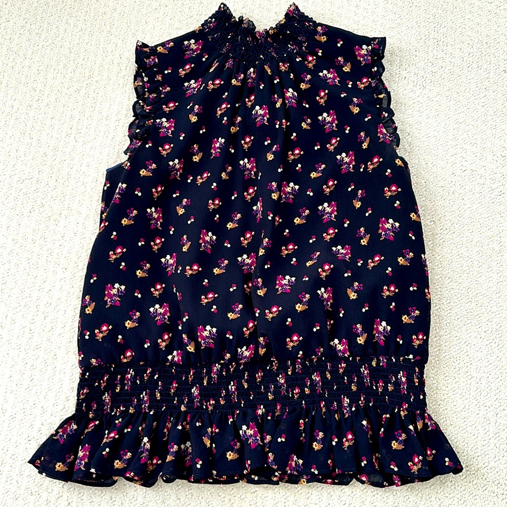 JCrew Sleeveless Smocked Blouse, Size 00